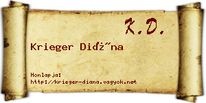 Krieger Diána névjegykártya